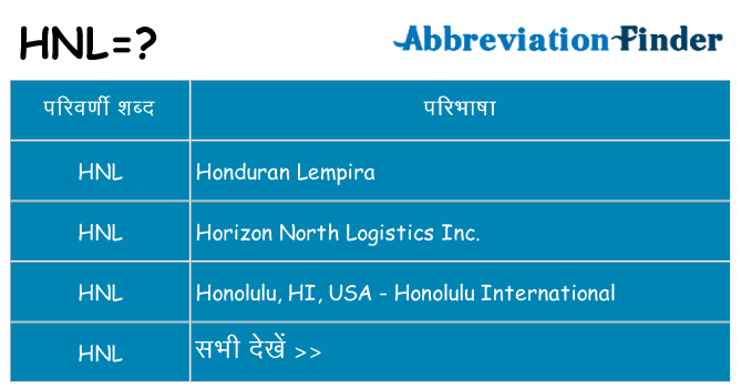 hnl का क्या अर्थ है