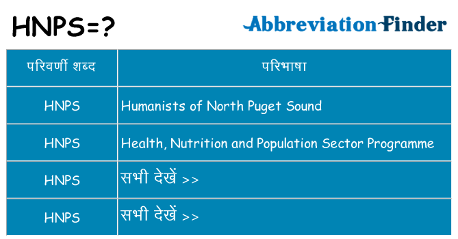 hnps का क्या अर्थ है