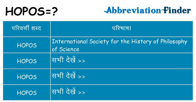 hopos का क्या अर्थ है