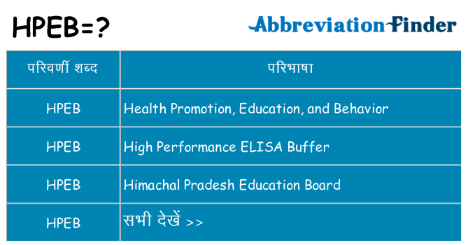 hpeb का क्या अर्थ है