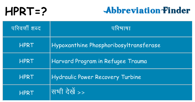hprt का क्या अर्थ है