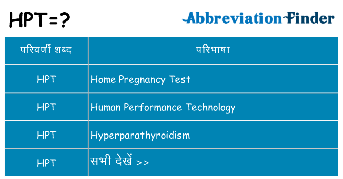 hpt का क्या अर्थ है
