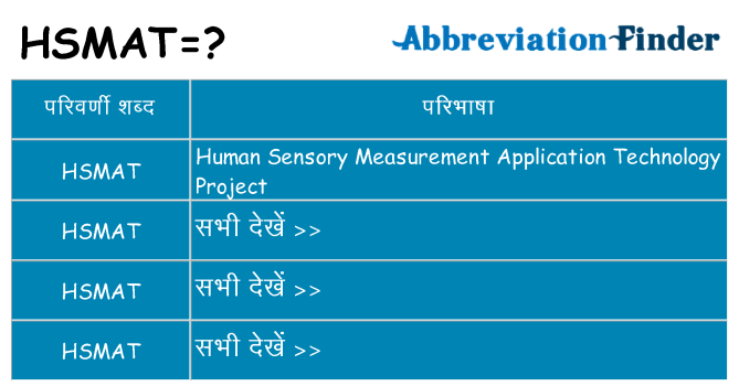hsmat का क्या अर्थ है