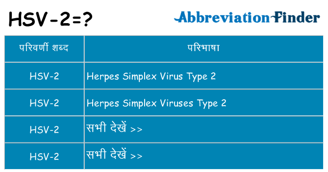 hsv-2 का क्या अर्थ है