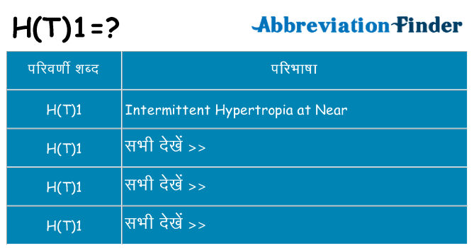 ht1 का क्या अर्थ है