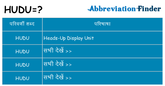 hudu का क्या अर्थ है