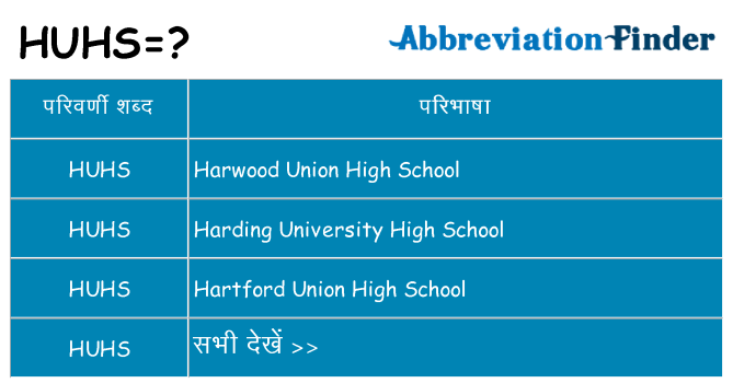 huhs का क्या अर्थ है