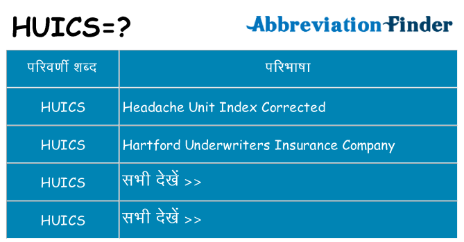 huics का क्या अर्थ है