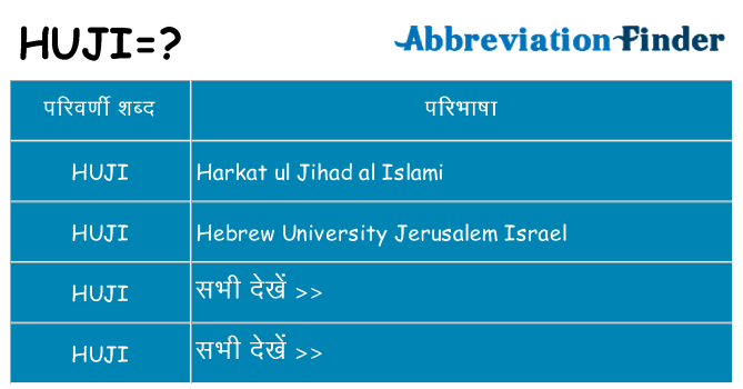 huji का क्या अर्थ है