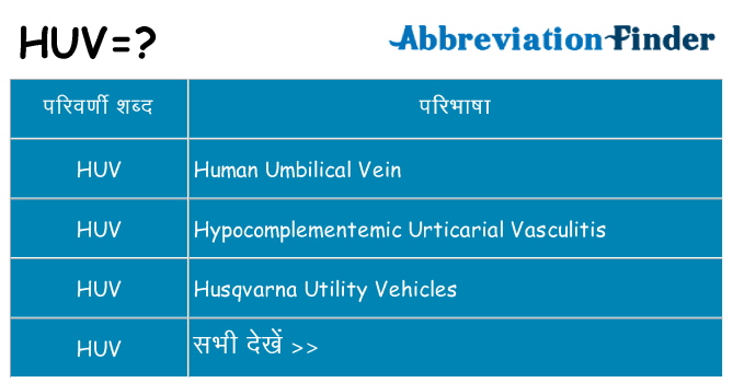 huv का क्या अर्थ है