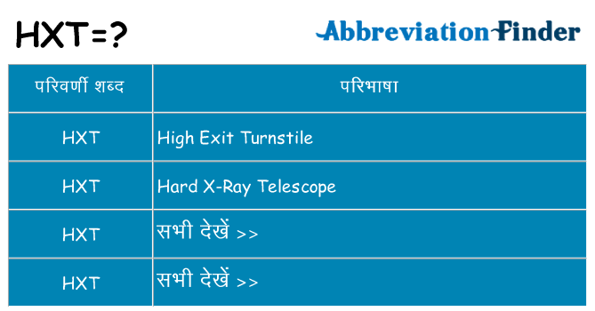 hxt का क्या अर्थ है