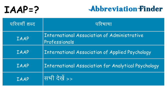 iaap का क्या अर्थ है
