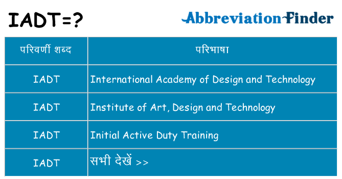 iadt का क्या अर्थ है