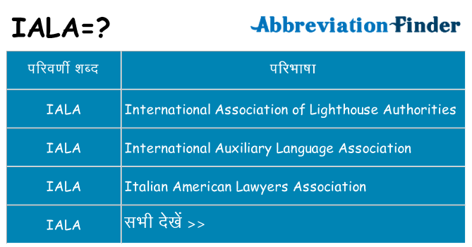 iala का क्या अर्थ है