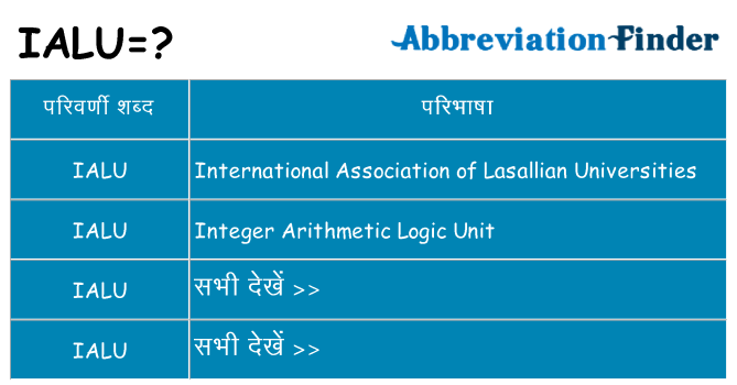 ialu का क्या अर्थ है
