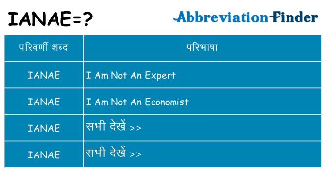 ianae का क्या अर्थ है
