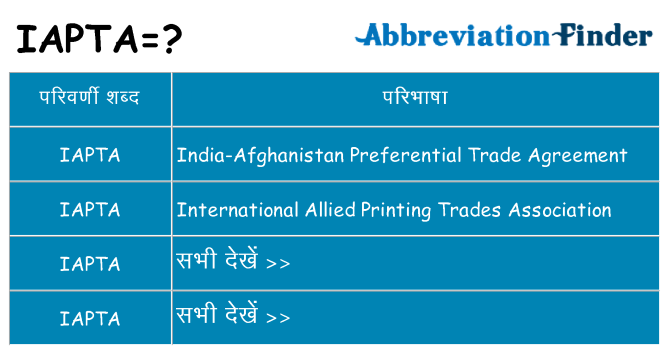 iapta का क्या अर्थ है