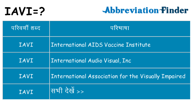 iavi का क्या अर्थ है