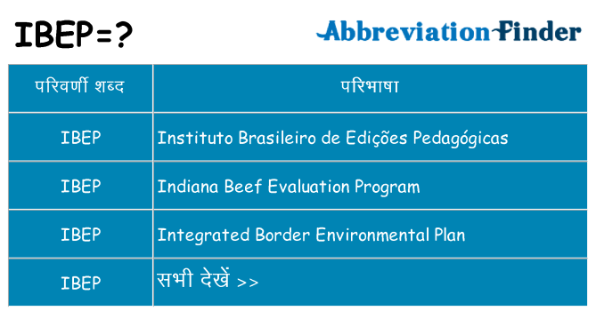 ibep का क्या अर्थ है