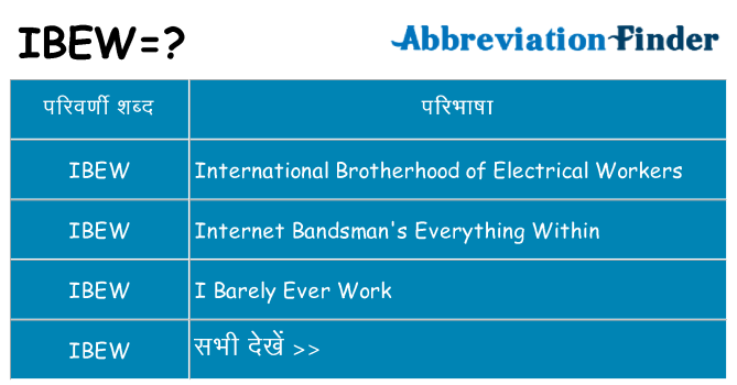 ibew का क्या अर्थ है