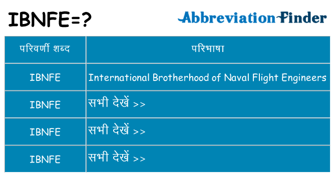 ibnfe का क्या अर्थ है