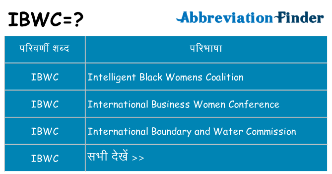 ibwc का क्या अर्थ है