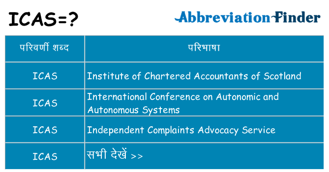 icas का क्या अर्थ है
