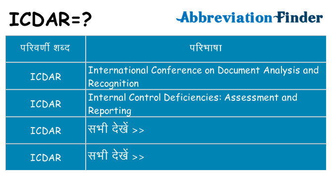 icdar का क्या अर्थ है