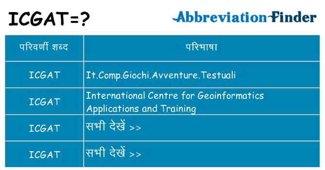 icgat का क्या अर्थ है