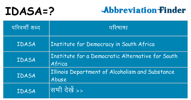 idasa का क्या अर्थ है