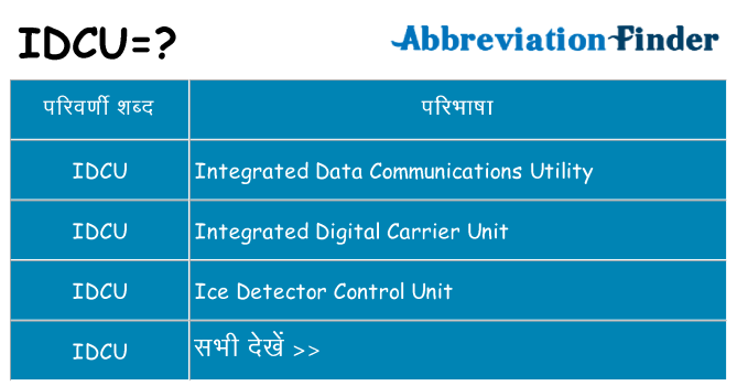 idcu का क्या अर्थ है