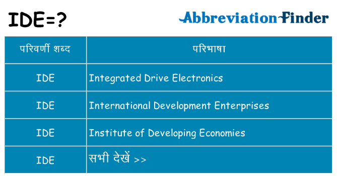 ide का क्या अर्थ है