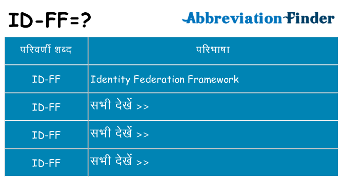 id-ff का क्या अर्थ है