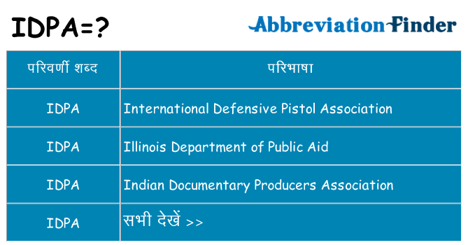idpa का क्या अर्थ है