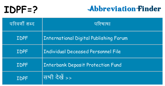 idpf का क्या अर्थ है