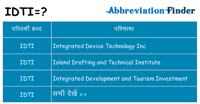 idti का क्या अर्थ है