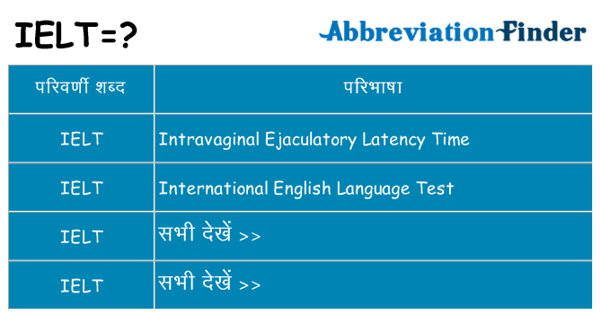 ielt का क्या अर्थ है
