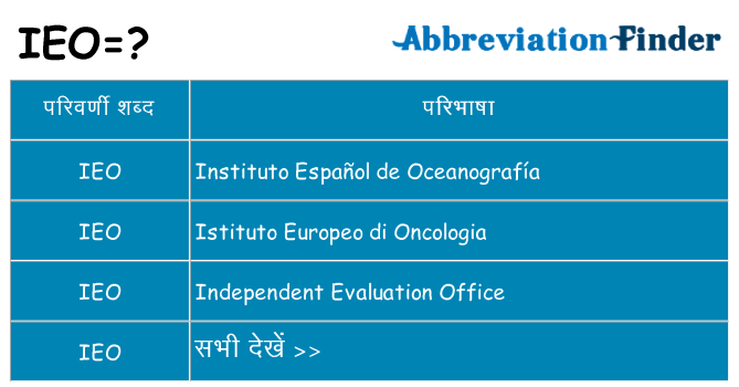 ieo का क्या अर्थ है