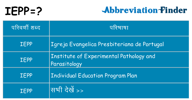 iepp का क्या अर्थ है