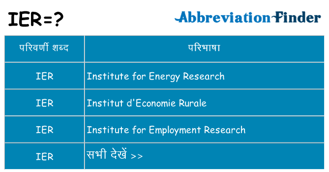 ier का क्या अर्थ है