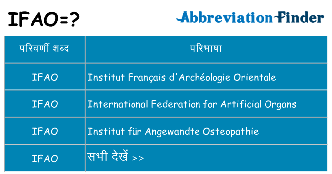 ifao का क्या अर्थ है