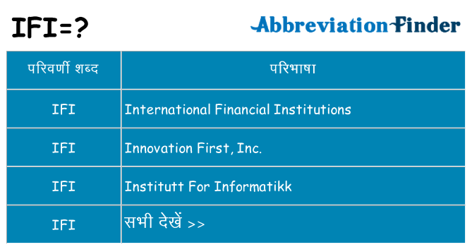 ifi का क्या अर्थ है