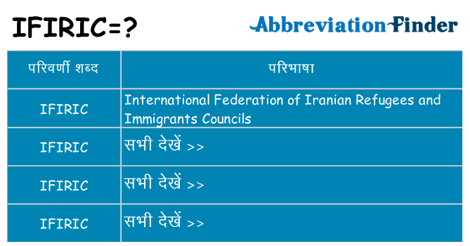 ifiric का क्या अर्थ है