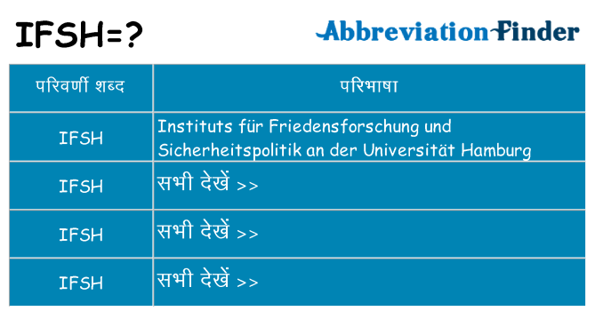 ifsh का क्या अर्थ है