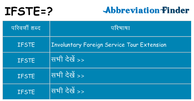 ifste का क्या अर्थ है