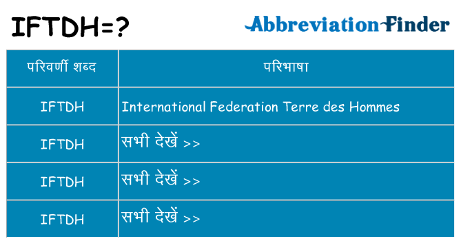 iftdh का क्या अर्थ है