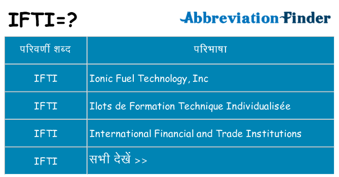 ifti का क्या अर्थ है