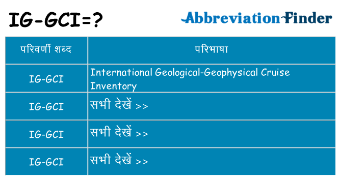 ig-gci का क्या अर्थ है