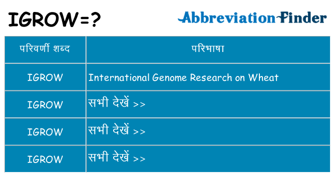 igrow का क्या अर्थ है