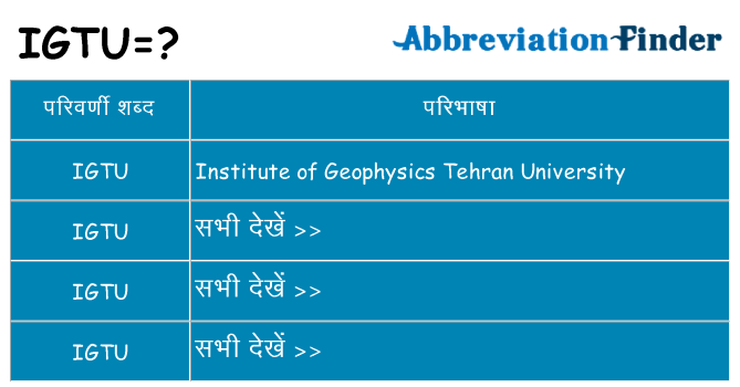 igtu का क्या अर्थ है
